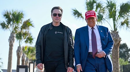 X-Inhaber und Tesla-Chef Elon Musk hat sich immer näher an den designierten US-Präsidenten Donald Trump herangearbeitet und ist inzwischen enger Berater Trumps. (Archivbild) / Foto: Brandon Bell/Pool Getty Images North America/AP/dpa