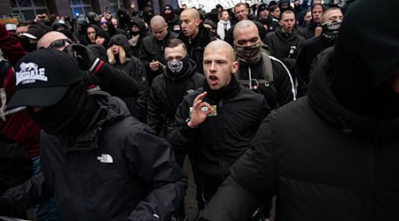 Demonstration von Neonazis in Berlin-Friedrichshain. (Symbolbild) / Foto: Fabian Sommer/dpa