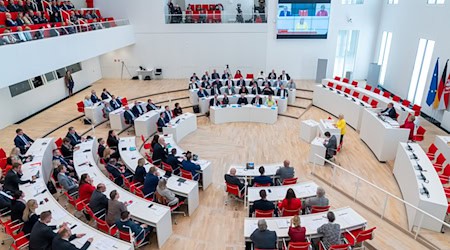 Im Brandenburger Landtag steht drei Tage vor der Entscheidung von SPD und BSW über den Koalitionsvertrag eine Sondersitzung an. (Archivbild) / Foto: Soeren Stache/dpa;POOL/dpa