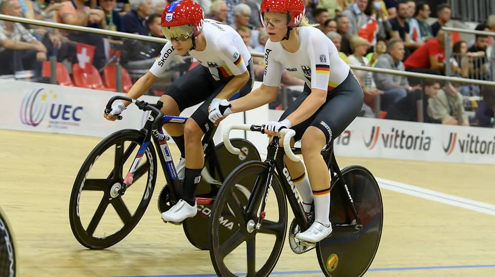 Lena Charlotte Reißner (vorn) dient als Vorbild für den Nachwuchs des LKT Teams. / Foto: Anthony Anex/KEYSTONE/dpa