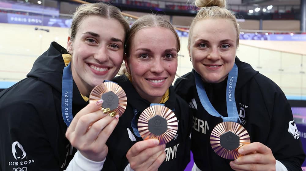 Pauline Grabosch (l-r), Emma Hinze und Lea Sophie Friedrich treten in Berlin gegeneinander an. / Foto: Jan Woitas/dpa