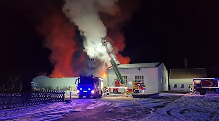Warum auf dem Hof ein Feuer ausgebrochen ist, ist zunächst nicht bekannt. / Foto: Cevin Dettlaff/dpa