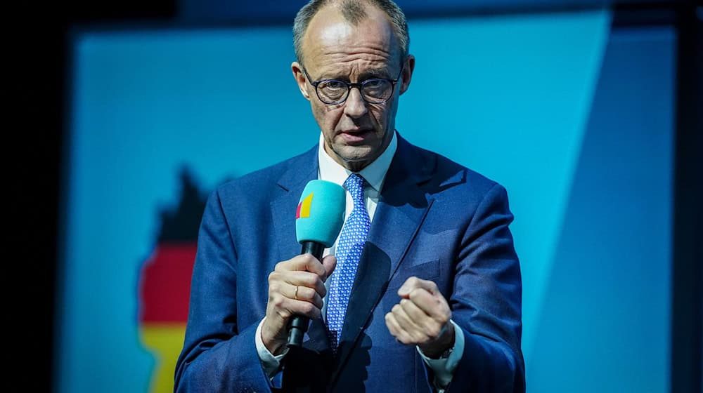 Friedrich Merz trat im Wahlkampf bei der Berliner CDU auf.  / Foto: Kay Nietfeld/dpa