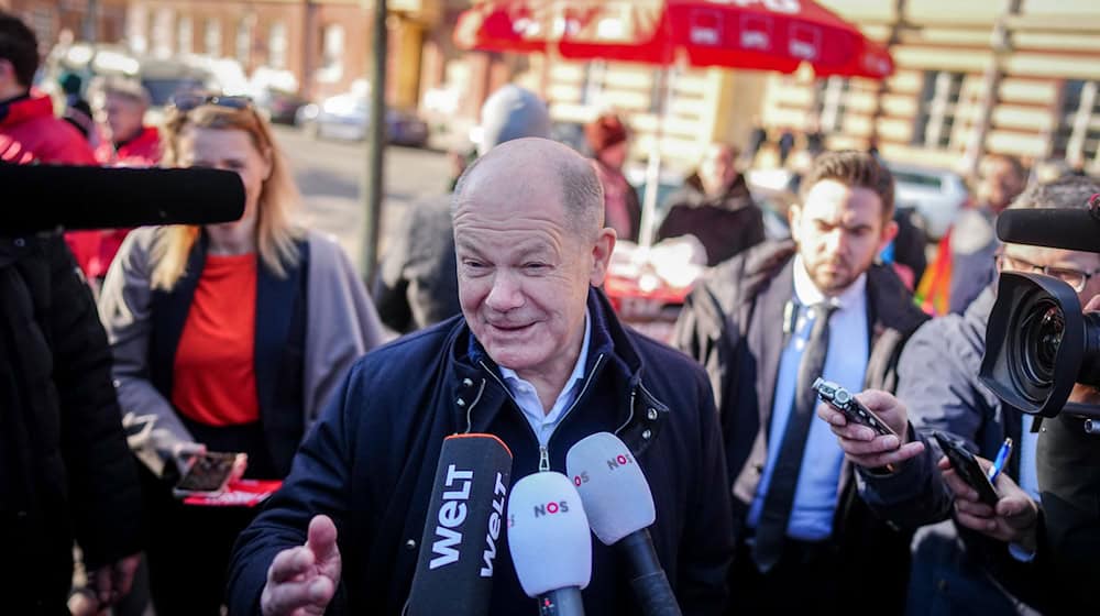 SPD-Kanzlerkandidat Olaf Scholz zeigt sich kurz vor der Bundestagswahl zuversichtlich. / Foto: Kay Nietfeld/dpa