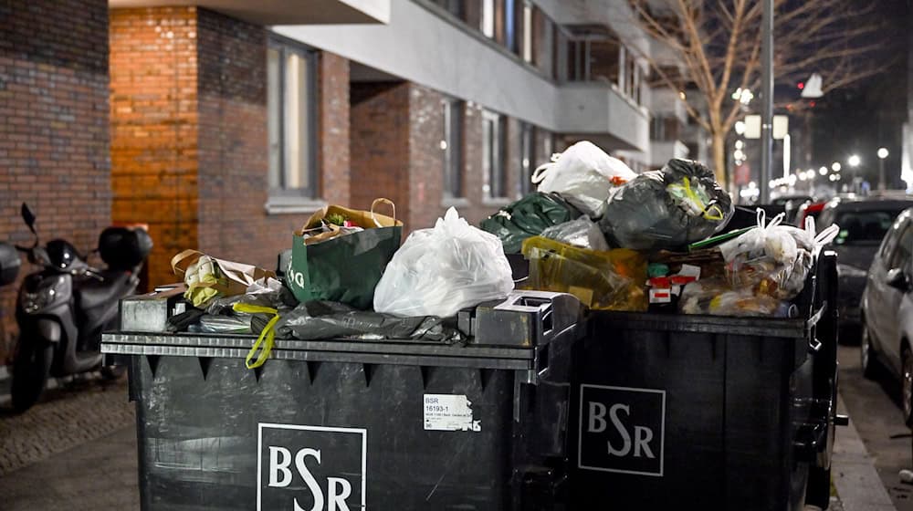 Die Beschäftigten der Berliner Stadtreinigung legen am Donnerstag erneut die Arbeit nieder. (Archivbild) / Foto: Soeren Stache/dpa