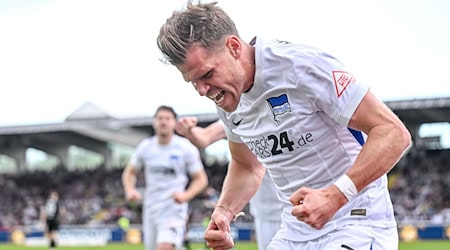Das Siegtor in Ulm war womöglich Niederlechners letztes Tor im Hertha-Trikot.  / Foto: Harry Langer/dpa