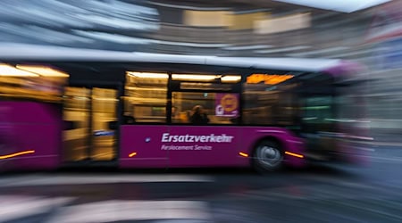 Während den Baumaßnahmen auf der Riedbahn zwischen Frankfurt und Mannheim setzte die Bahn rund 150 Ersatzbusse ein. (Archivbild) / Foto: Andreas Arnold/dpa