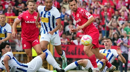 Bradley Ibrahim (M) kam über Einsätze in Herthas U23 nicht hinaus. / Foto: Soeren Stache/dpa
