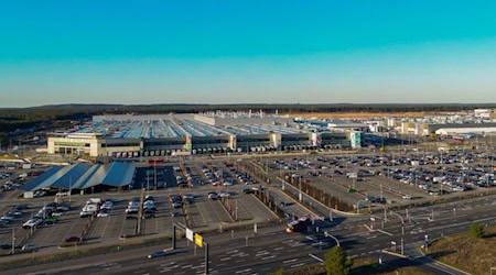 Die Tesla Gigafactory Berlin-Brandenburg. (Archivbild)  / Foto: Patrick Pleul/dpa