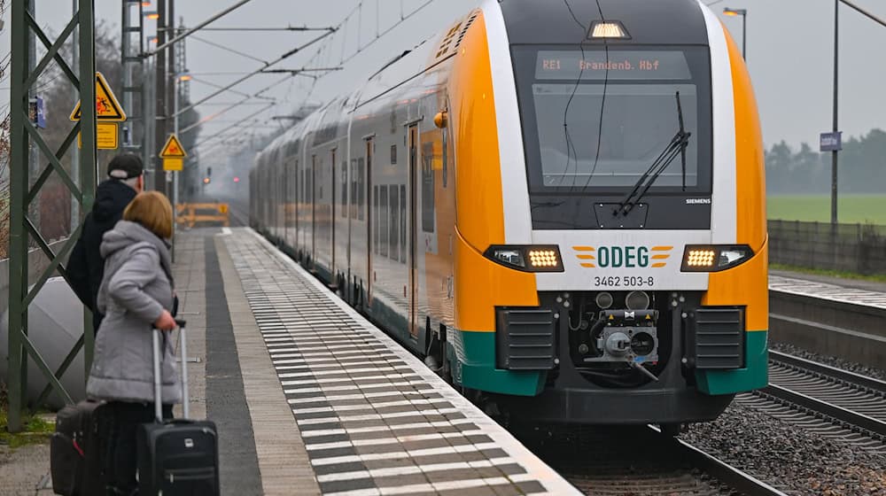 Die Linie der Regionalbahn RE1 ist wochenlang unterbrochen. (Symbolbild) / Foto: Patrick Pleul/dpa