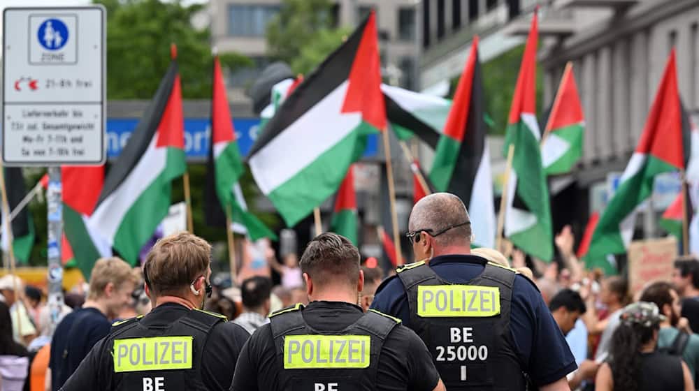 Propalästinensische Demonstranten haben sich in Berlin versammelt. (Archivbild)  / Foto: Soeren Stache/dpa