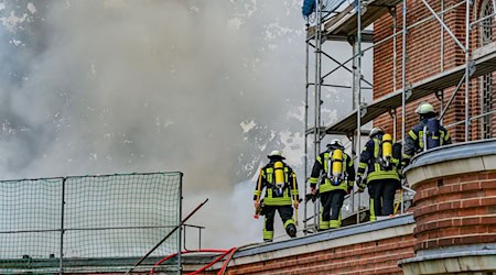Die Feuerwehr war mit rund 100 Kräften auf dem Friedhof im Einsatz. (Archivbild) / Foto: Patrick Pleul/dpa