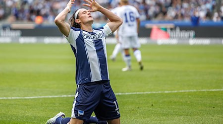 Bislang noch kein Faktor: Herthas Starspieler Fabian Reese.  / Foto: Andreas Gora/dpa