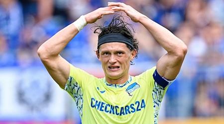 Hertha-Star Reese vergab eine absolute Top-Chance zum Siegtor.  / Foto: Uwe Anspach/dpa