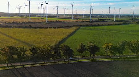 Der Brandenburger Landtag will einen «Wildwuchs» beim Ausbau der Windkraftanlagen verhindern (Archivbild). / Foto: Patrick Pleul/dpa/ZB