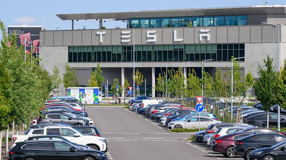 Im Tesla-Werk in Grünheide in Brandenburg starten 45 Azubis und 17 duale Studenten. (Archivbild) / Foto: Patrick Pleul/dpa