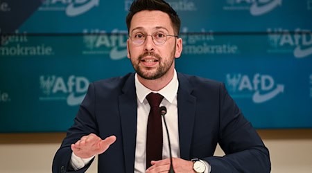 Der Parlamentarische Geschäftsführer der AfD-Fraktion, Dennis Hohloch, kündigte an, dass die AfD über ein eigenes Meldeportal Gewaltvorfällen an Schulen nachgehen will.  / Foto: Britta Pedersen/dpa