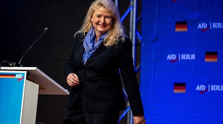 Die AfD-Landesvorsitzende Kristin Brinker war schon 2021 und 2023 Spitzenkandidatin für die Berlin-Wahl. / Foto: Fabian Sommer/dpa