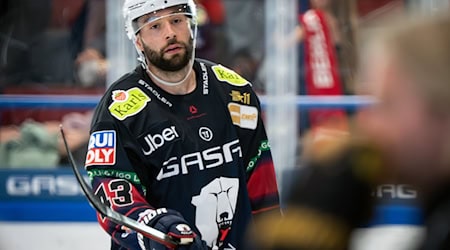 Angreifer Andreas Eder erzielte beim Sieg der Eisbären Berlin gegen Wolfsburg den entscheidenden Treffer. / Foto: Soeren Stache/dpa