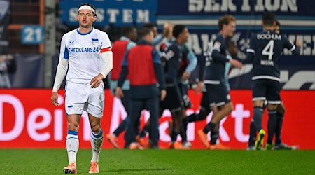 Herthas Fabian Reese hadert mit der unnötigen Niederlage. / Foto: Ulrich Hufnagel/dpa