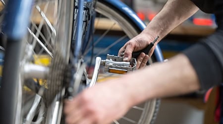 In der Fahrradwerkstatt des Vereins Rückenwind bringen sich Freiwillige aus der ganzen Welt das Fahrradschrauben bei. (Symbolbild) / Foto: Sebastian Gollnow/dpa