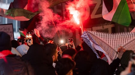 Die Polizei zählte in den vergangenen zwei Jahren insgesamt 1.686 Demonstrationen, in der Mehrzahl propalästinensische. / Foto: Christophe Gateau/dpa