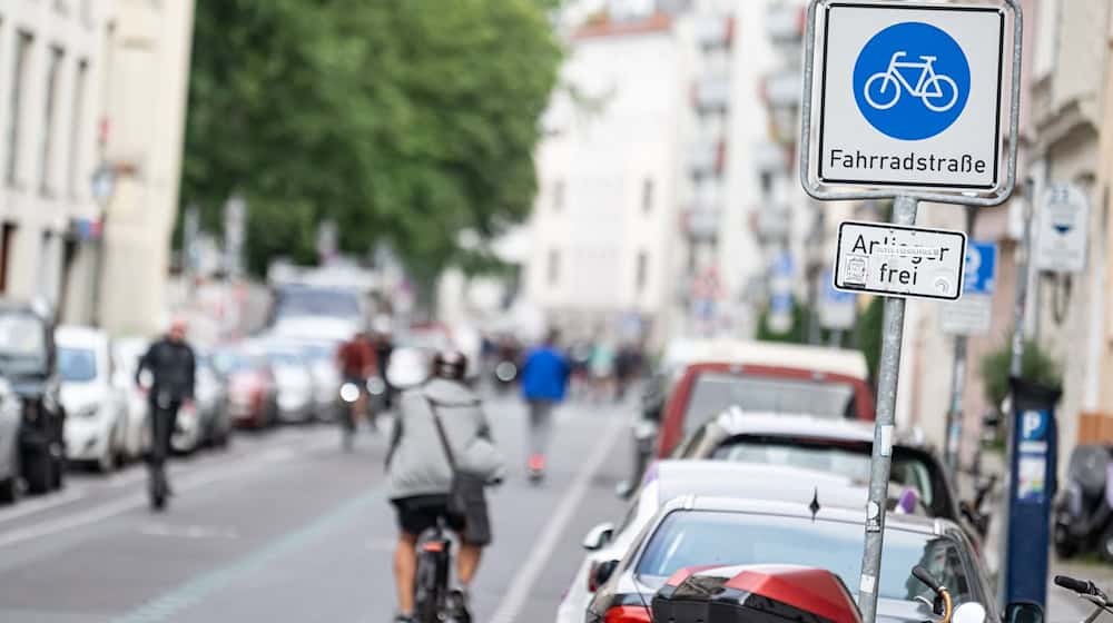 Getrennte Bereiche für Radfahrer und Autoverkehr tragen zu mehr Sicherheit bei. (Archivbild)  / Foto: Fabian Sommer/dpa