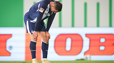 Die Enttäuschung bei der Hertha ist groß nach dem Remis in Fürth. / Foto: Daniel Karmann/dpa