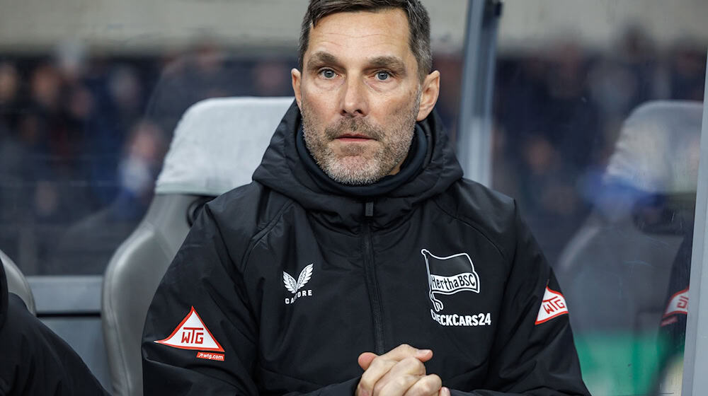 Hertha-Trainer Stefan Leitl will weiter auf der Erfolgsspur bleiben. (Archivbild) / Foto: Andreas Gora/dpa