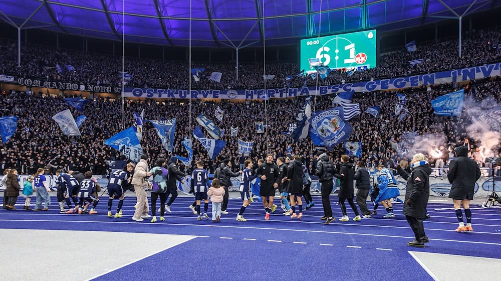 Hertha BSC hat wieder ein Heimspiel im DFB-Pokal. (Archivbild) / Foto: Andreas Gora/dpa