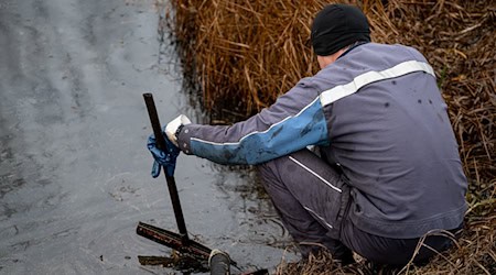 Nach dem Leck an einer Öl-Pipeline zwischen Rostock und Schwedt werden die Folgen geprüft. / Foto: Fabian Sommer/dpa