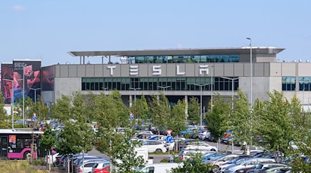 Die mehr als 11.000 Mitarbeiterinnen und Mitarbeiter bei Tesla in Grünheide können sich über mehr Geld auf dem Konto freuen. (Archivbild) / Foto: Patrick Pleul/dpa