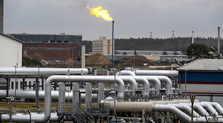 Der Gasleitungsknotenpunkt im vorpommerschen Lubmin soll in Zukunft für den Umschlag von Wasserstoff genutzt werden. / Foto: Stefan Sauer/dpa