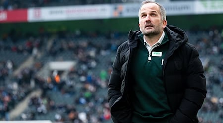 Viel Frust gab es für Augsburgs Trainer Manuel Baum beim 0:4 in Mönchengladbach. / Foto: Marius Becker/dpa