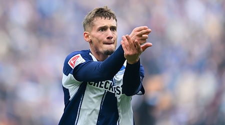Michael Cuisance gehört zu den erfahrensten Spielern im Kader von Hertha BSC. (Archivbild) / Foto: Robert Michael/dpa
