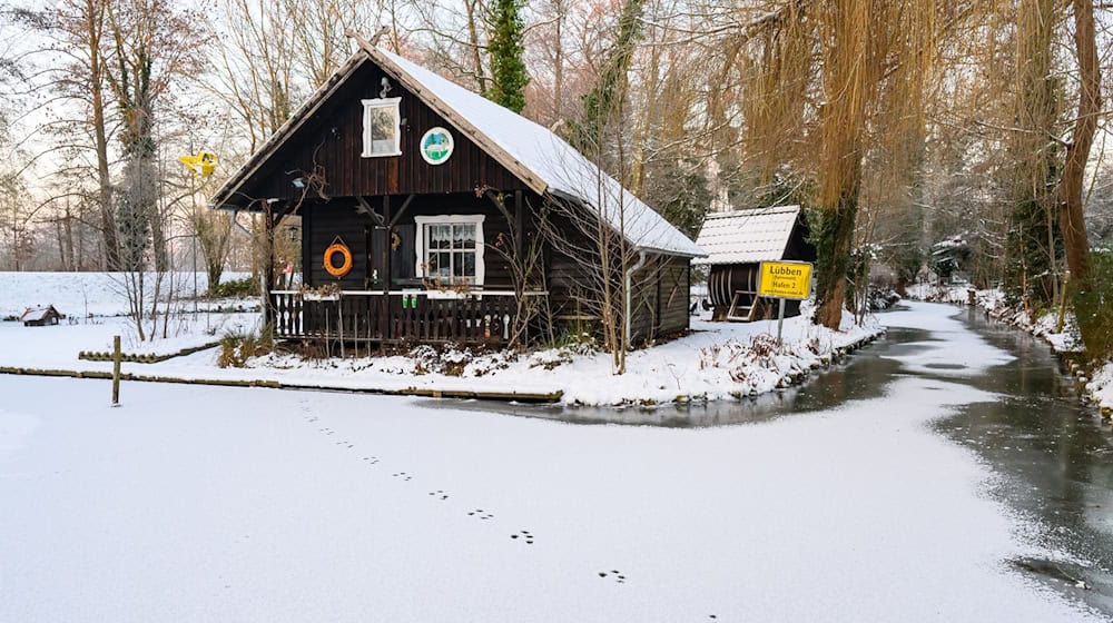 Winter im Spreewald mit Schnee und Eis gilt als besonderes Naturschauspiel. (Archivbild) / Foto: Patrick Pleul/dpa