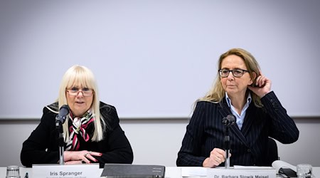 Iris Spranger (links), Berliner Senatorin für Inneres und Sport, und Barbara Slowik Meisel, die Berliner Polizeipräsidentin. (Archivbild) / Foto: Bernd von Jutrczenka/dpa