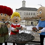 Seit 50 Jahren begeistern die Abrafaxe Generationen von Comic-Fans. Nun begeben sie sich in einem Sonderheft im Erzgebirge auf die Suche nach dem «blauen Schatz». / Foto: David Hammersen/dpa