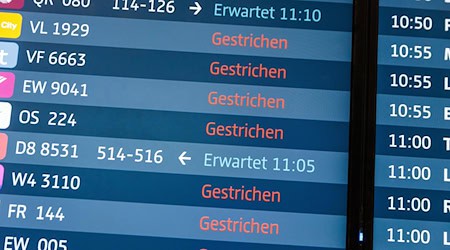 Da geht kaum noch was: Eisregen legt den Hauptstadtflughafen BER lahm. / Foto: Carsten Koall/dpa
