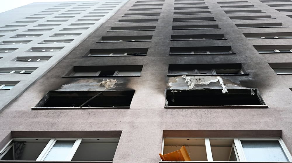 Bei dem Brand in dem Hochhaus kam ein Säugling zu Tode. / Foto: Markus Lenhardt/dpa