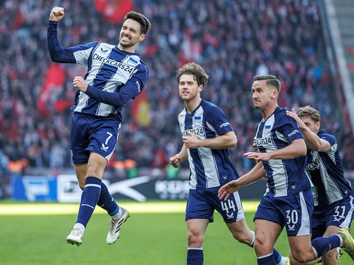 Josip Brekalo schießt Hertha zum Sieg gegen Nürnberg. / Foto: Andreas Gora/dpa