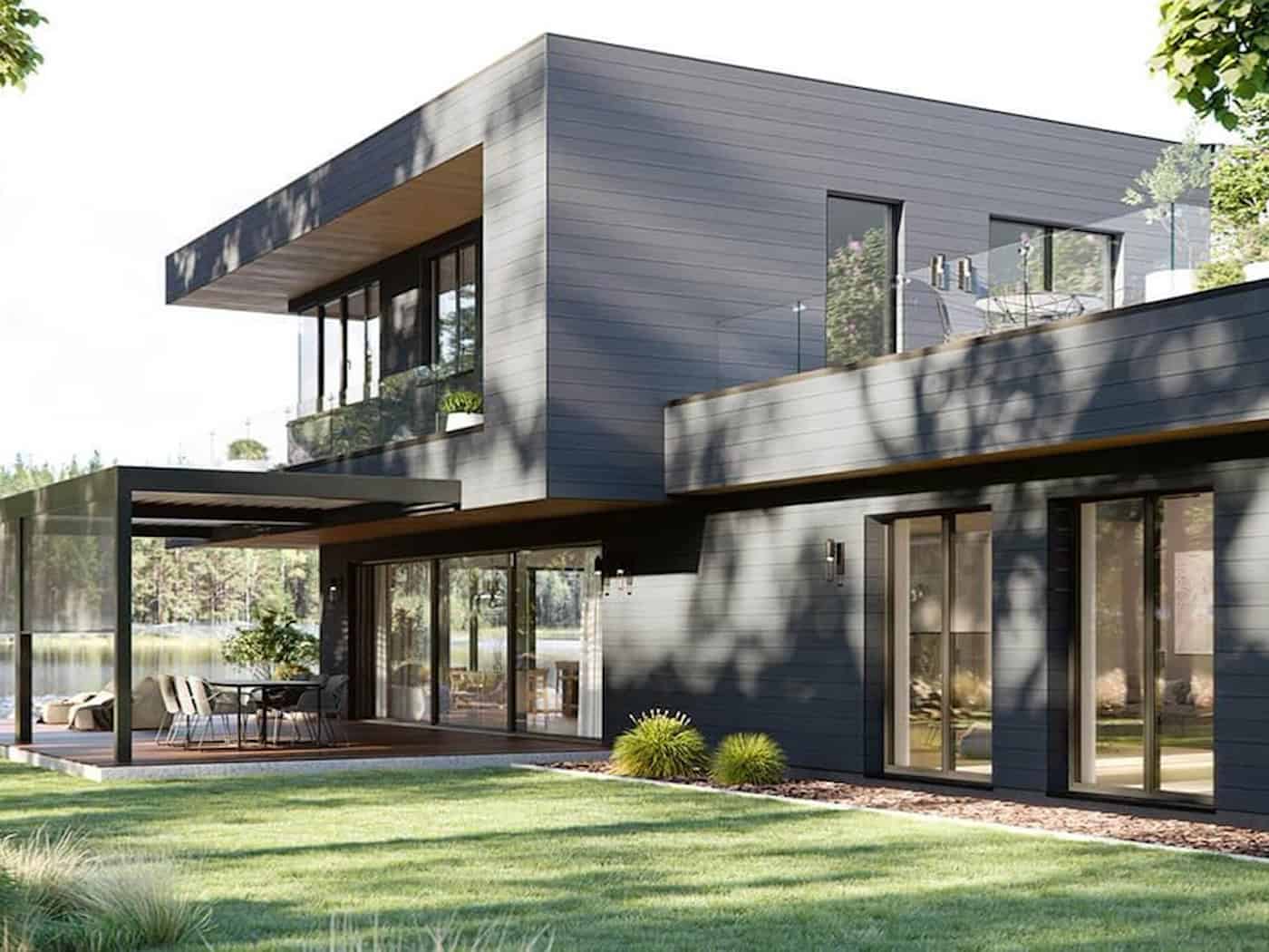 Großzügige Hebe-Schiebe-Türen schaffen eine nahtlose Verbindung zwischen Wohnraum und Terrasse. / Foto: OKNOPLAST