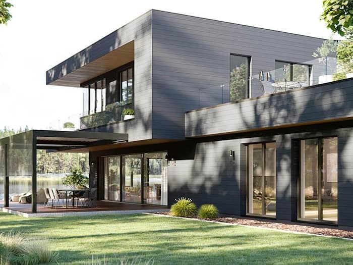 Großzügige Hebe-Schiebe-Türen schaffen eine nahtlose Verbindung zwischen Wohnraum und Terrasse. / Foto: OKNOPLAST