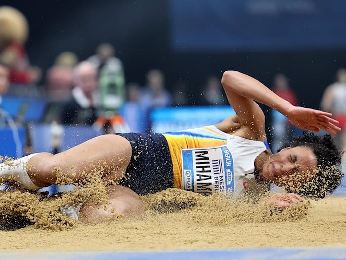Malaika Mihambo beendete beim Istaf Indoor in Berlin ihre Hallensaison. / Foto: Andreas Gora/dpa