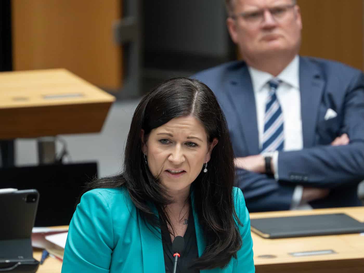 Die CDU-Politikerin Katharina Günther-Wünsch (CDU) ist seit 2023 Berlins Senatorin für Bildung, Jugend und Familie. / Foto: Soeren Stache/dpa