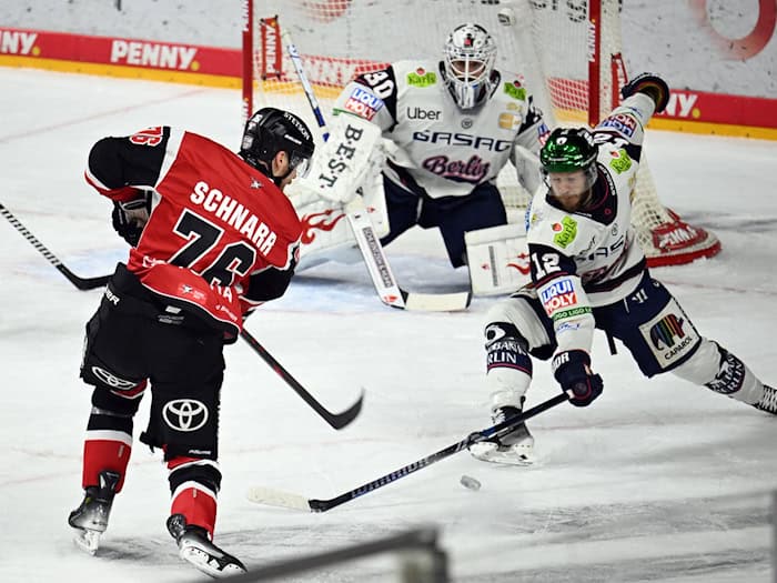 Die Eisbären Berlin lieferten sich mit den Kölner Haien einen richtigen Playoff-Fight. / Foto: Federico Gambarini/dpa