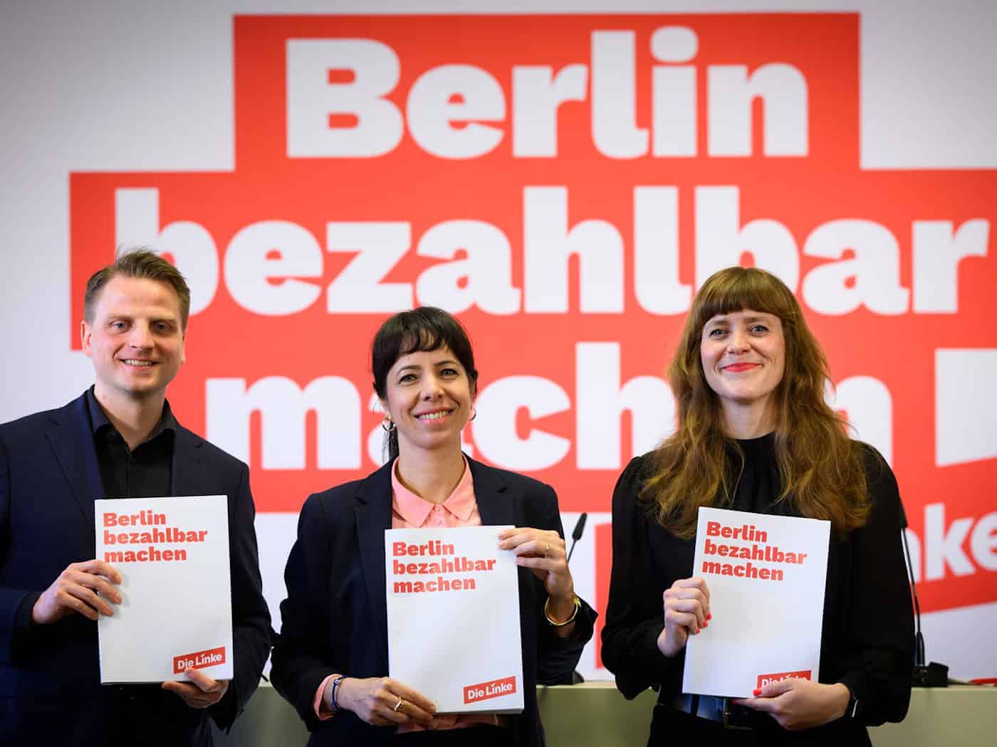 Beim Landesparteitag wollen Spitzenkandidatin Elif Eralp (M) sowie die Landesvorsitzenden Maximilian Schirmer (l) und Kerstin Wolter (r) zu den Delegierten sprechen. (Archivbild) / Foto: Bernd von Jutrczenka/dpa