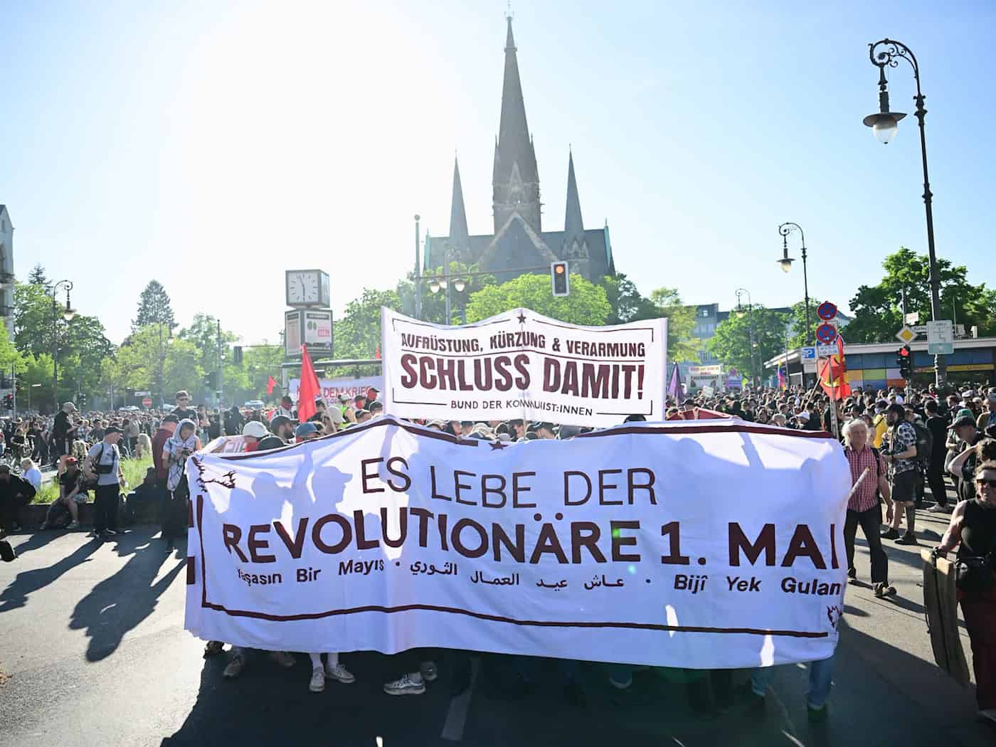 Zahlreiche linke Demonstrationen sind am 1. Mai in Berlin geplant. (Archivbild) / Foto: Sebastian Christoph Gollnow/dpa
