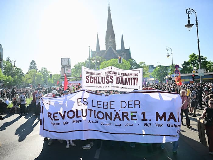 Zahlreiche linke Demonstrationen sind am 1. Mai in Berlin geplant. (Archivbild) / Foto: Sebastian Christoph Gollnow/dpa