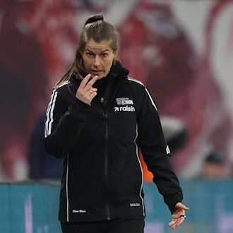Marie-Louise Eta wartet weiter auf die ersten Punkte als Cheftrainerin des 1. FC Union Berlin. / Foto: Jan Woitas/dpa